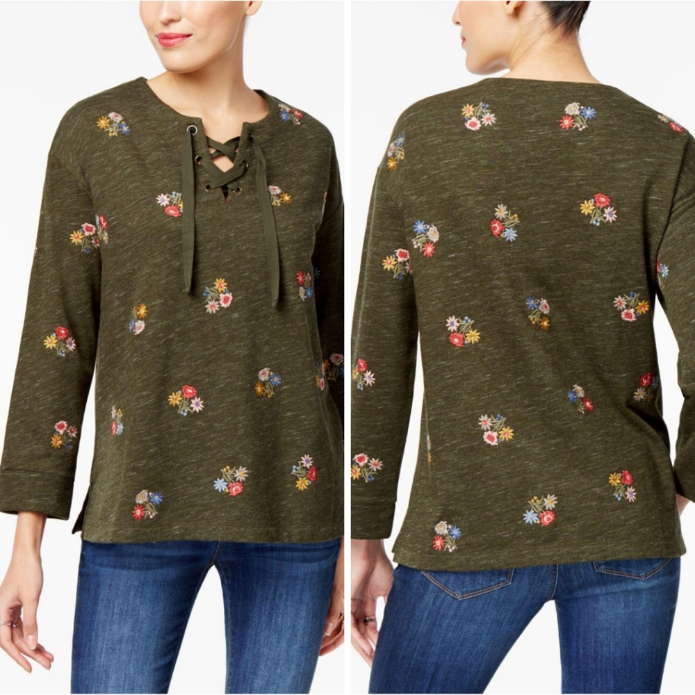 NWT Style Co Embroidered Tunic